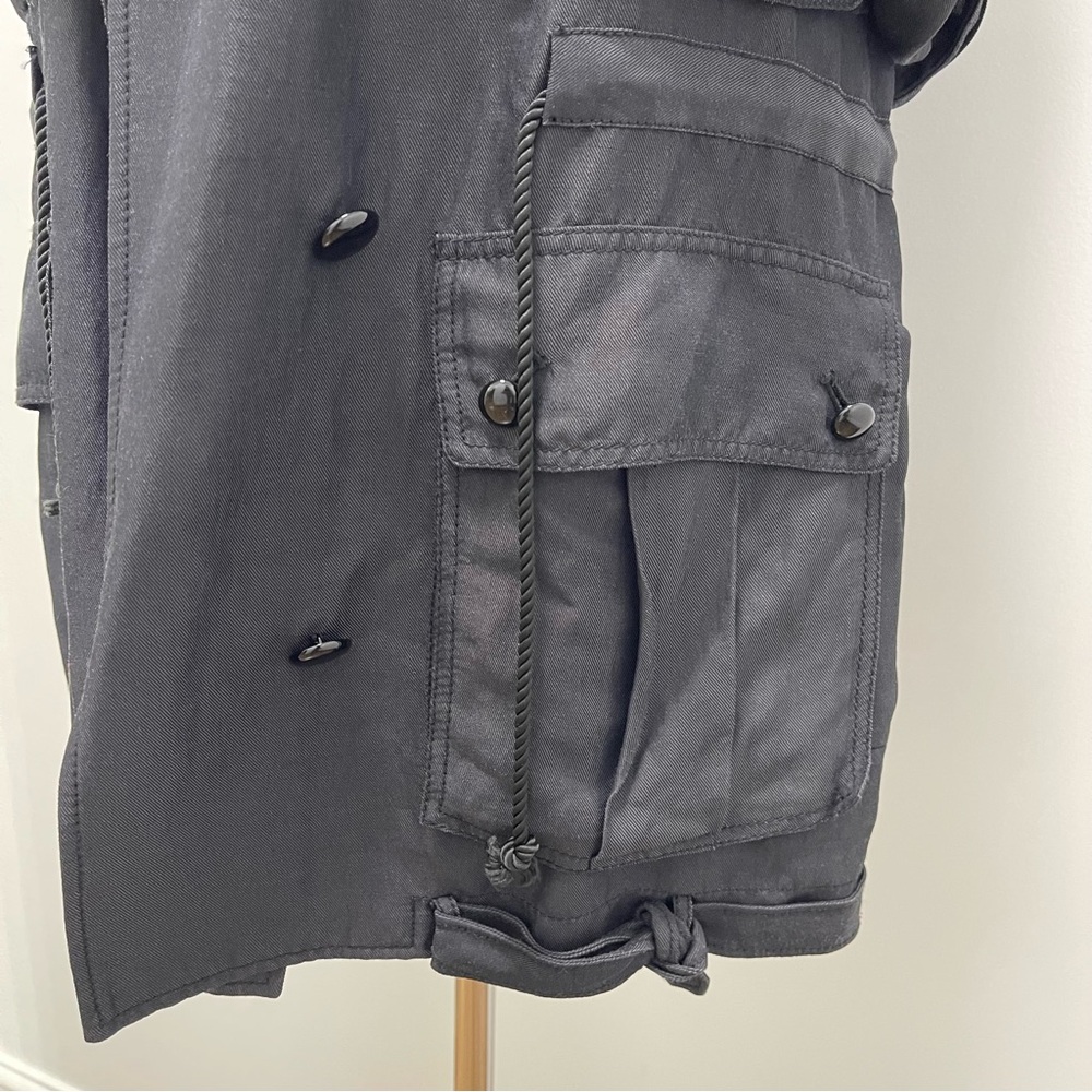 Vintage 3.1 Phillip Lim Linen Blend Utility Jacket, Black, 0 - Picture 4 of 14